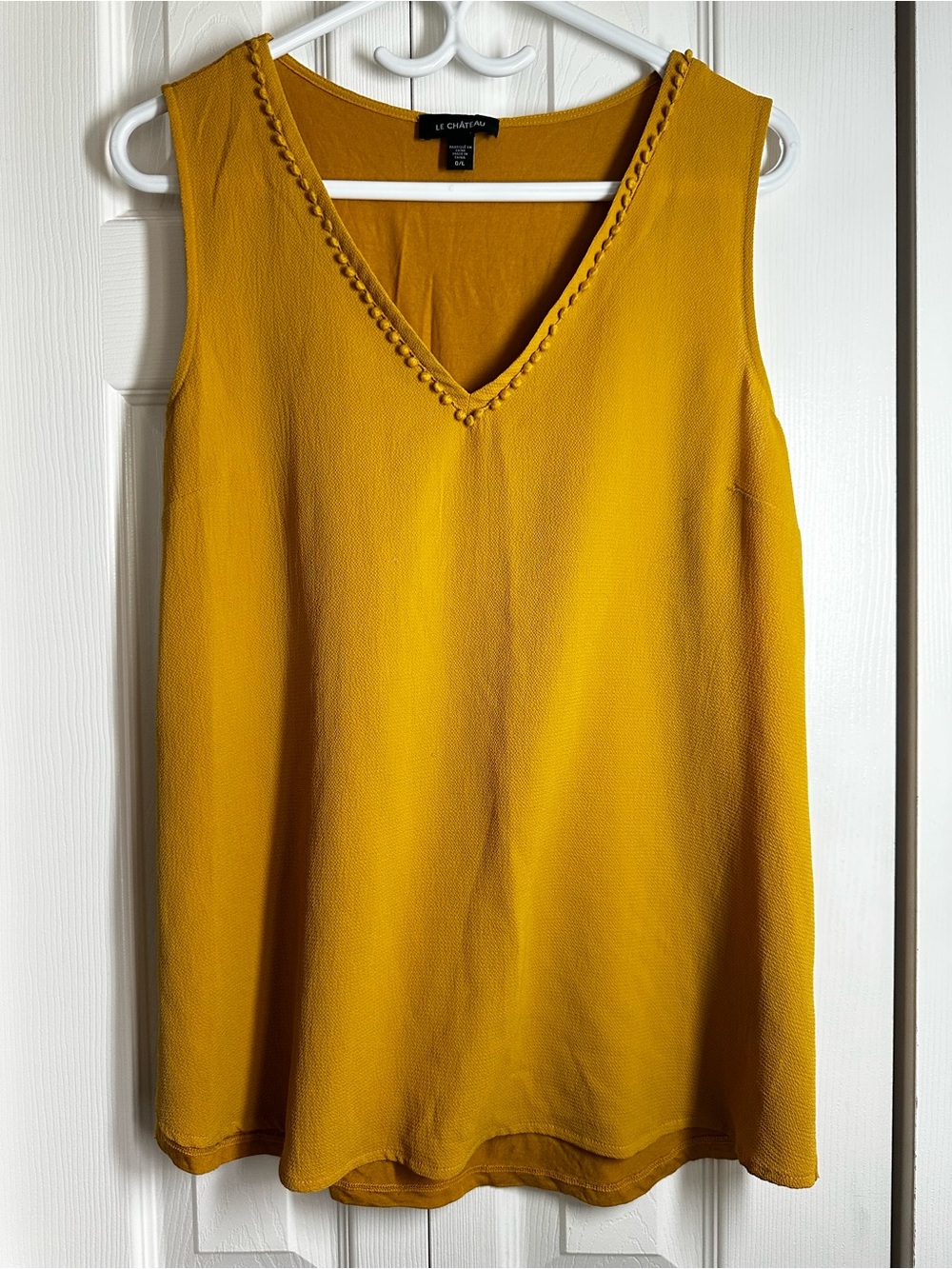 le chateau Mustard V-Neck Sleeveless Tank Top